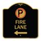 Signmission Fire Lane No Parking and Left Arrow, Black & Gold Aluminum Sign, 18" x 18", BG-1818-24020 A-DES-BG-1818-24020 - alternate 1